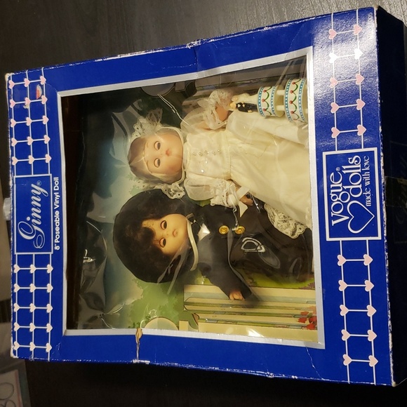 Ginny Dolls Bride and Groom 8 inch Poseable Vinyl  Vogue 71005 Two Dolls - Picture 1 of 6